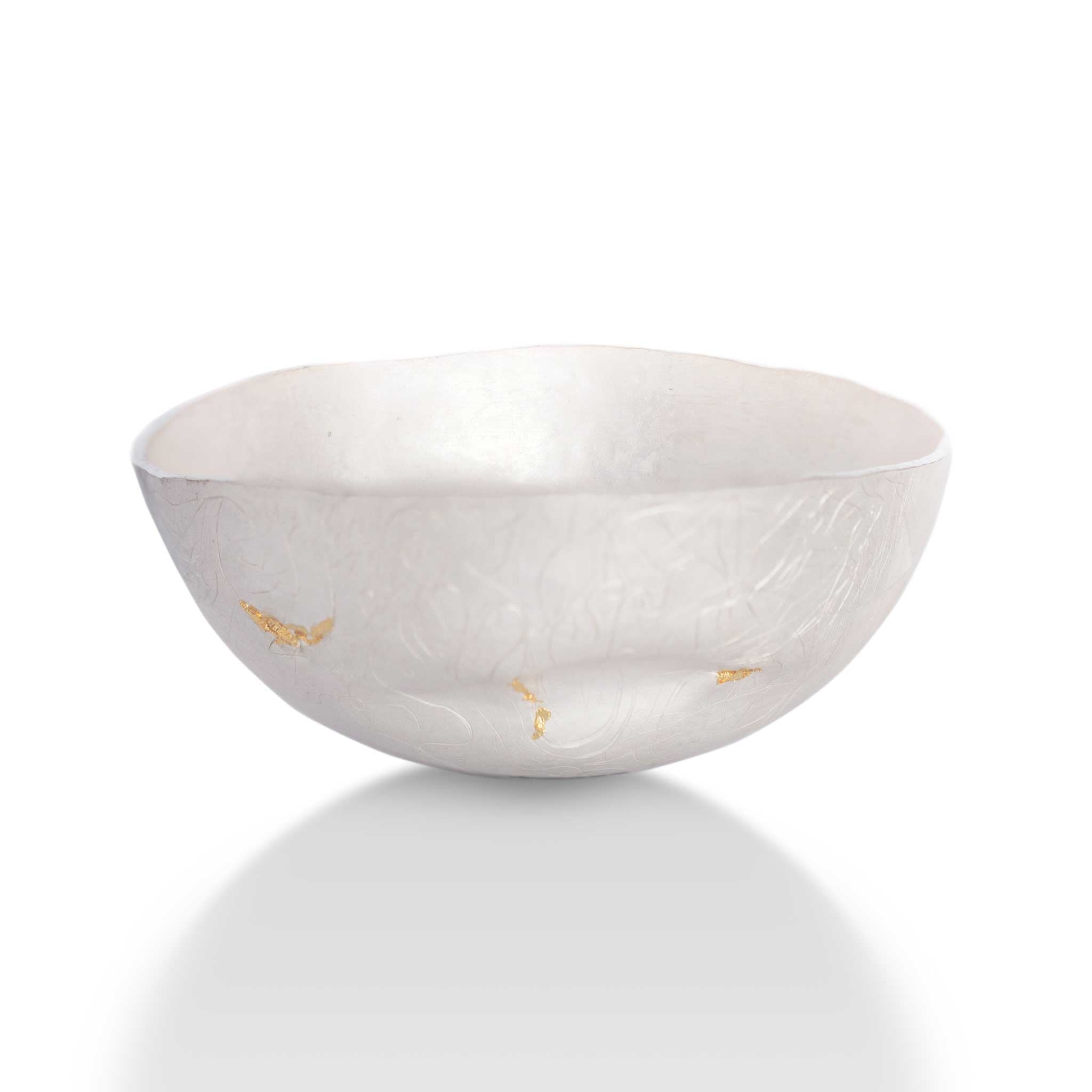 Golden Whisper II Silver Bowl with 24ct Gold Leaf